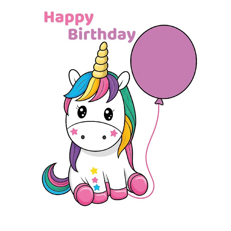 Licorne d’anniversaire avec ballon