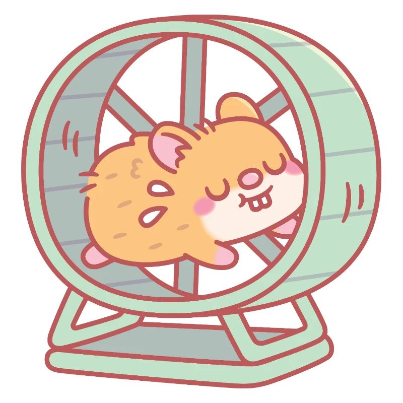 Süßer Hamster, der auf einem Rad läuft