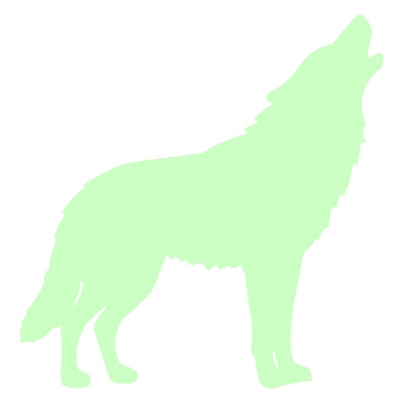 Silhouette de loup vert néon
