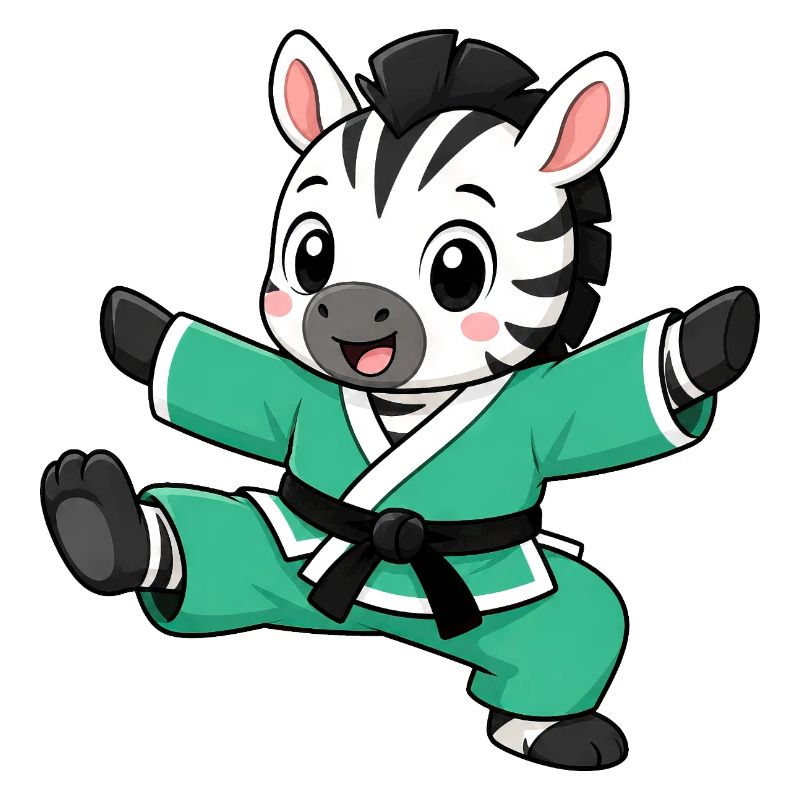 Zebra Karate Kampfsport Kampfkunst Tritt Tier