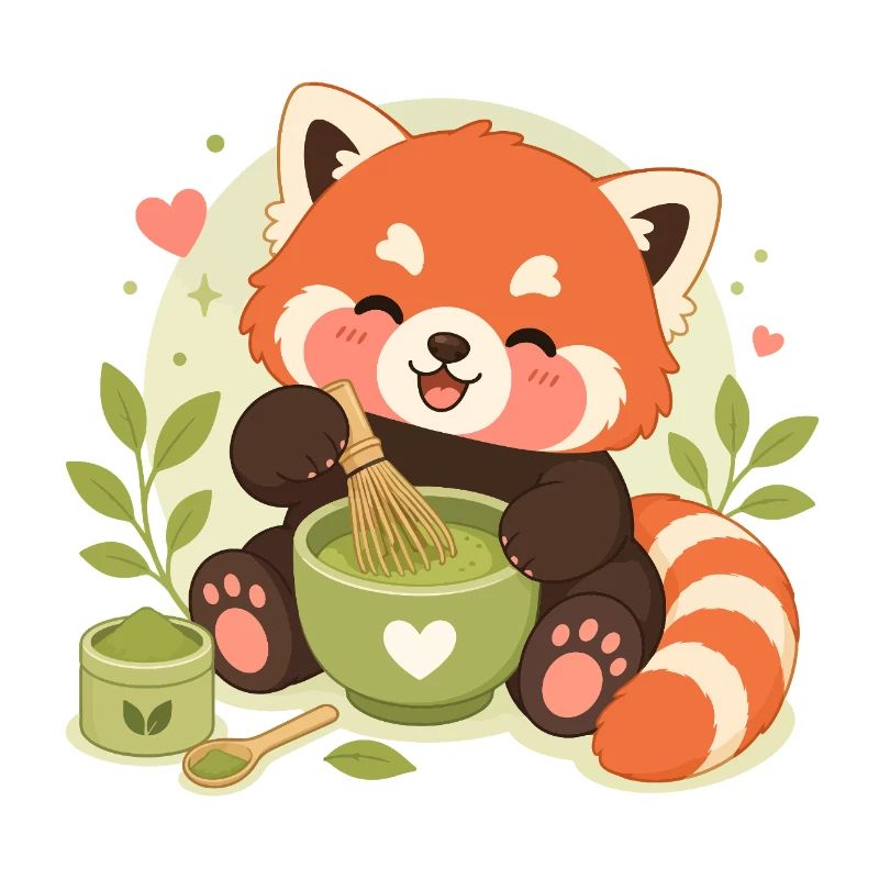 roter Panda Matcha Liebe