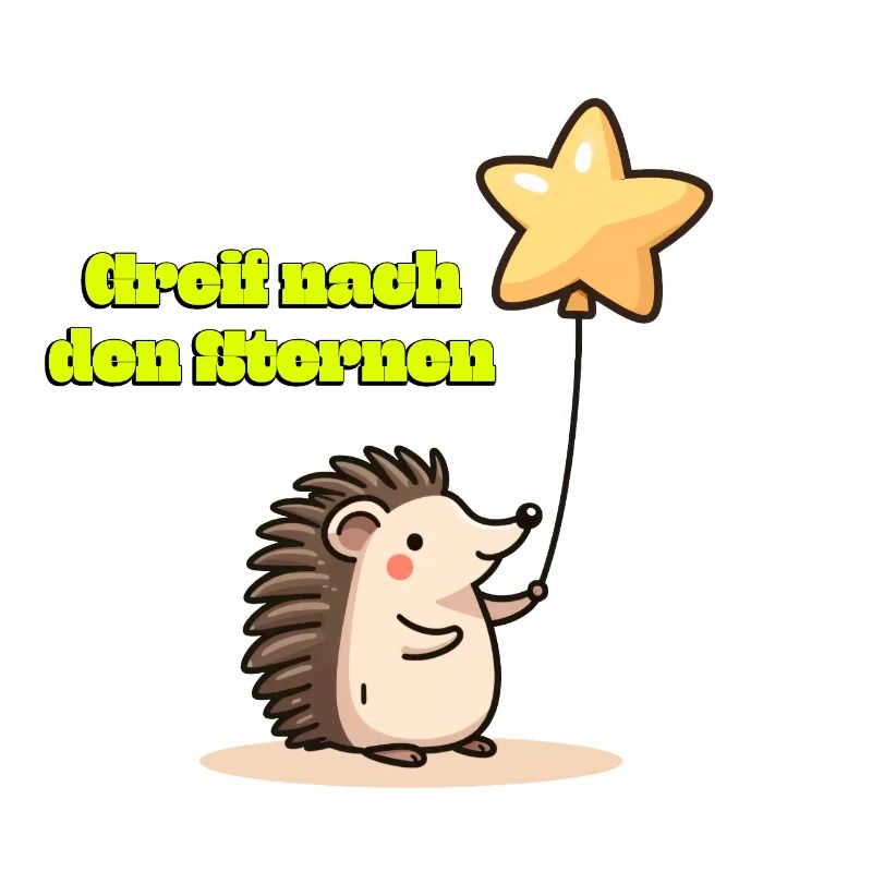 Greif nach den Sternen Süßer Igel Träumer Motivati