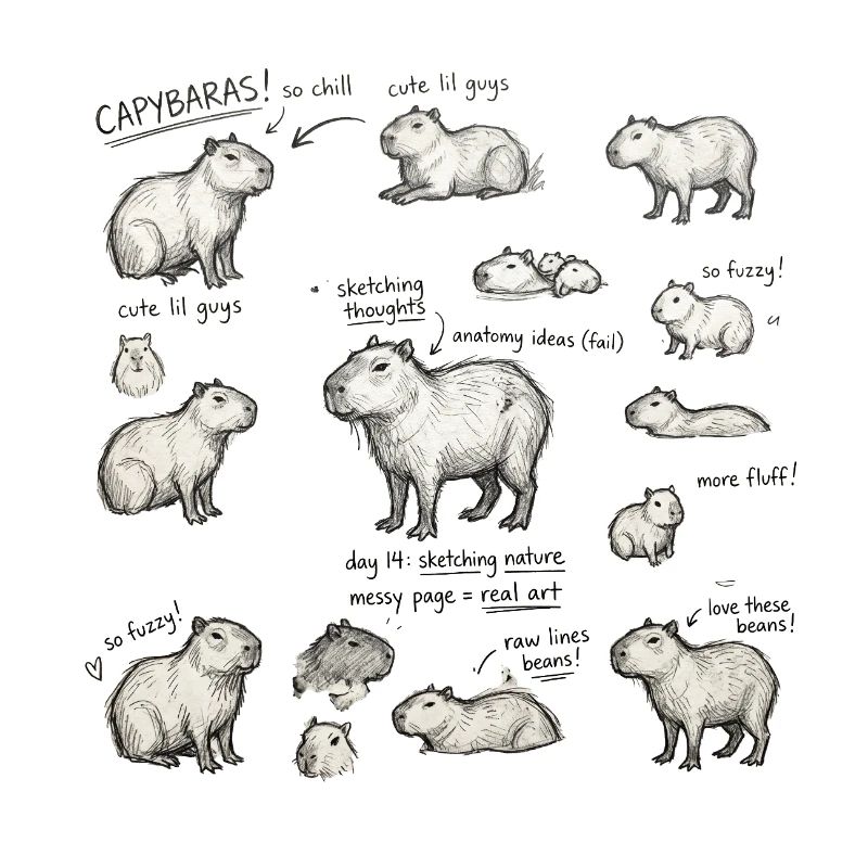 Capybara Sketch Parade