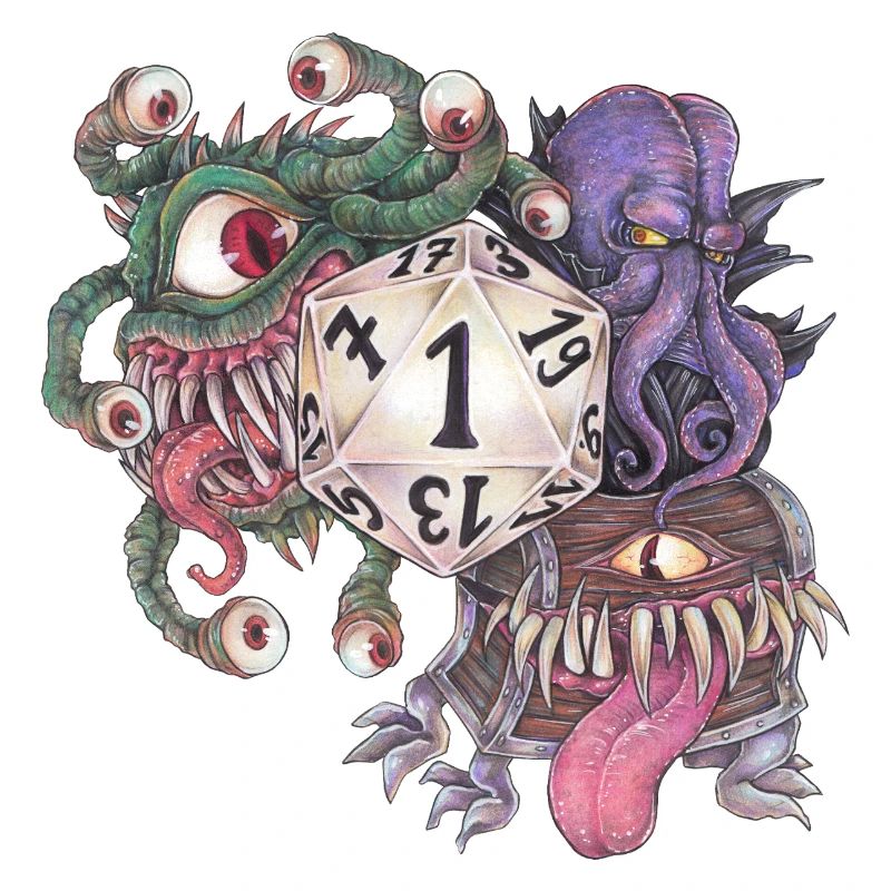 Role Playing Game Tabletop D20 Dice Gift Fail