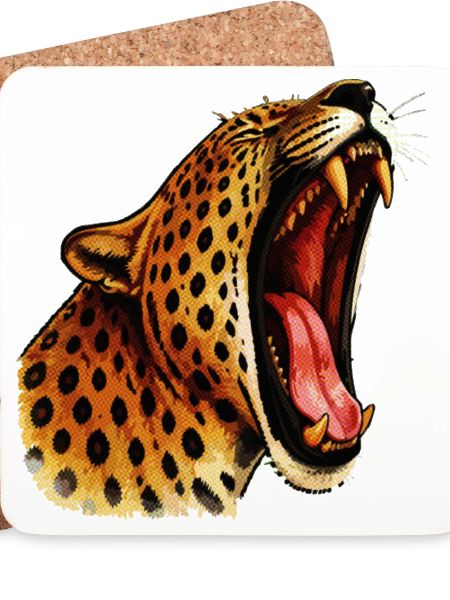 Intensive-farbger Leopardenkopf Roar
