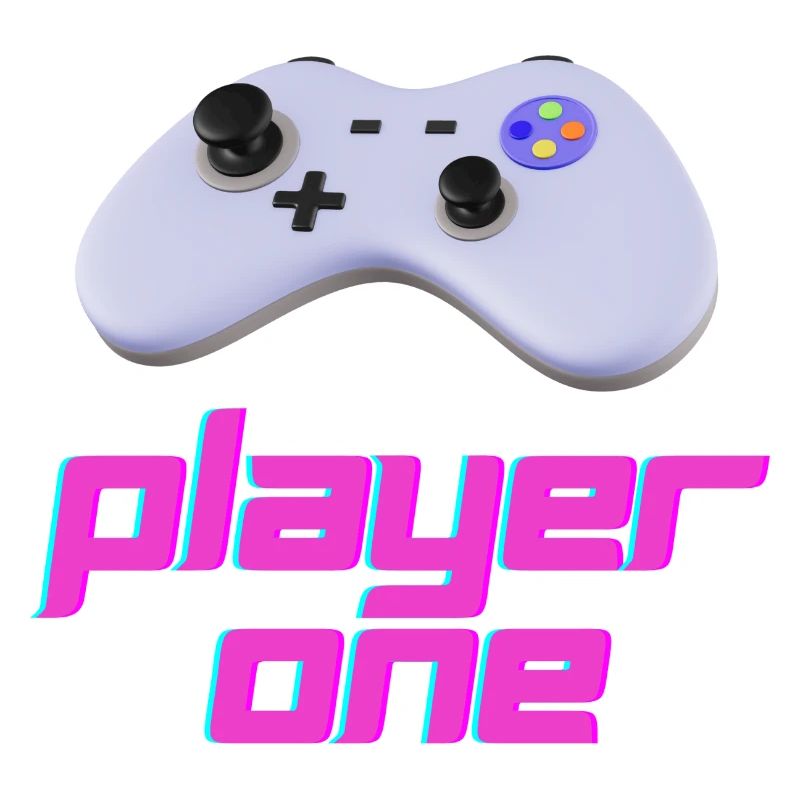 Neon Retro Controller Spieler Eins