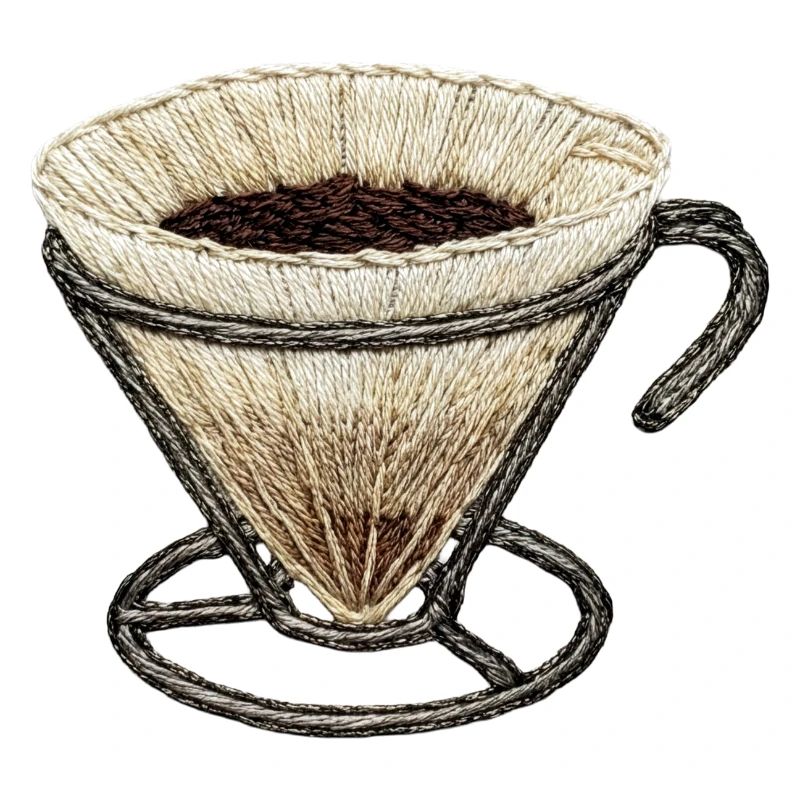 Embroidered coffee filter – coffee nerd (printed)