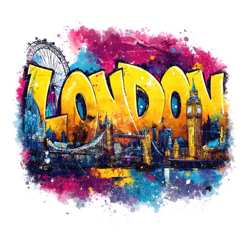 LONDON Graffiti Skyline Splash