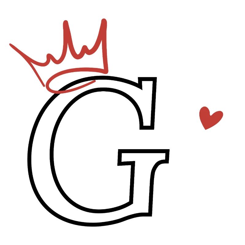 Buchstabe g Kronenherz