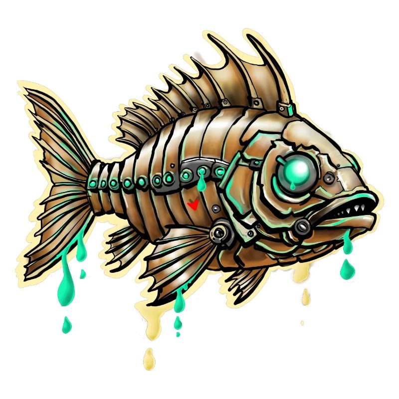 Cybernetischer Steampunk-Fisch
