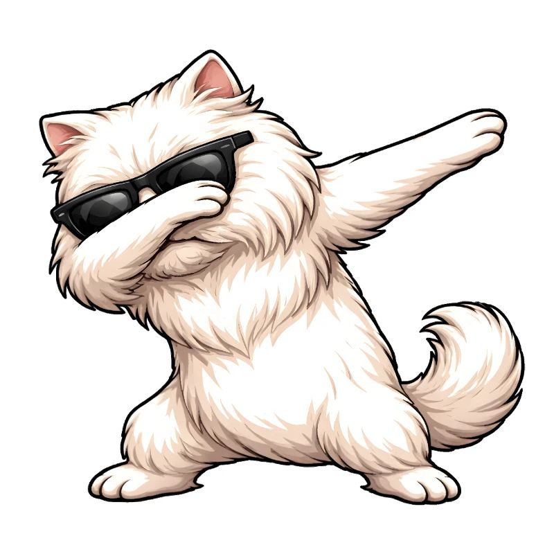 Dabbing Persian Cat