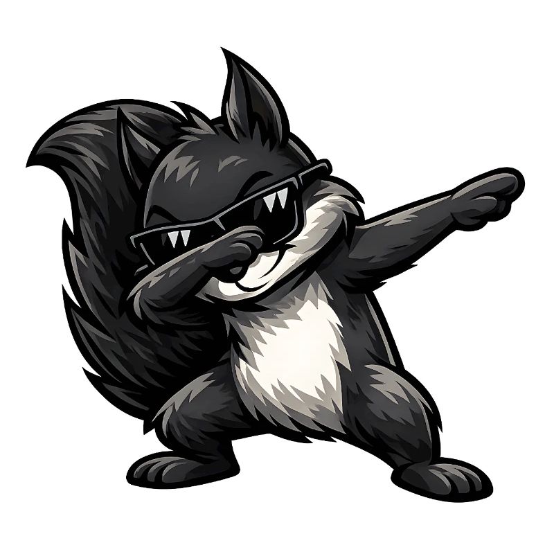 Dabbing Schwarzes Eichhörnchen