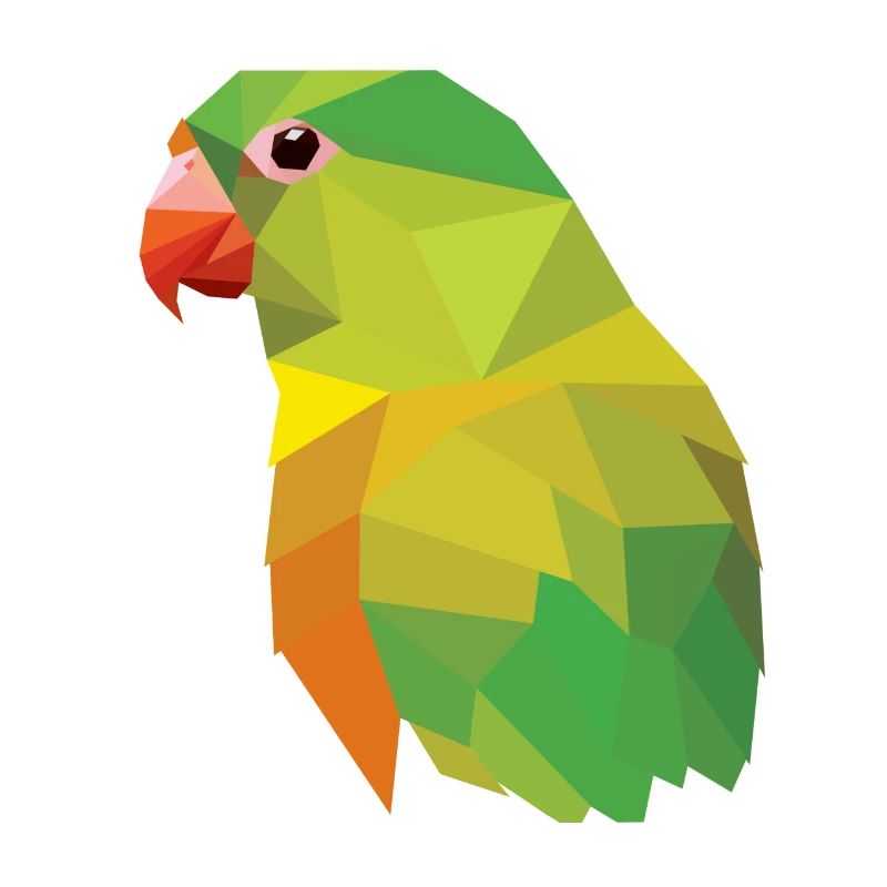 Papagei Vogel Mosaik low poly