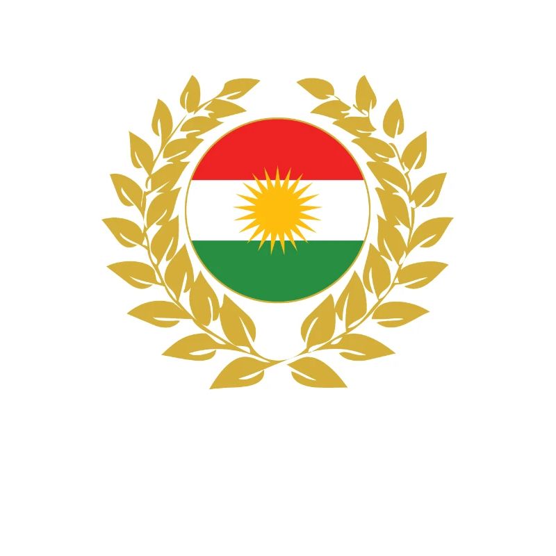 Couronne de laurier bannière drapeau kurde kurde kurde