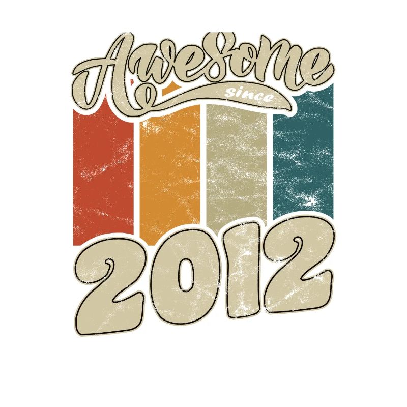 2012 Geburtstag Awesome since Retro