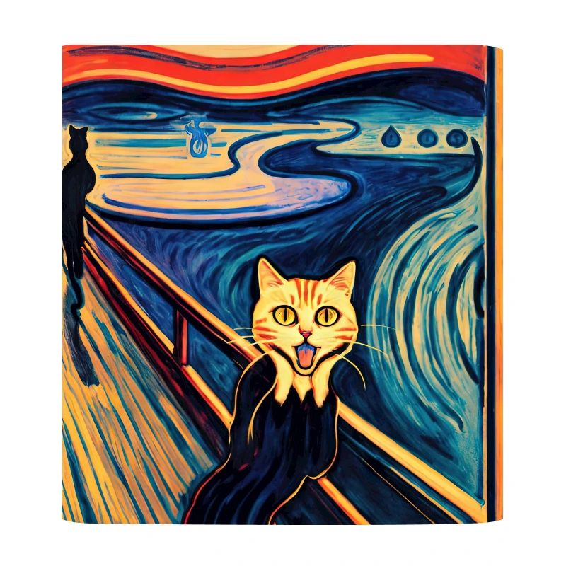 Impressionistic Funny Cat Screaming Impressionism