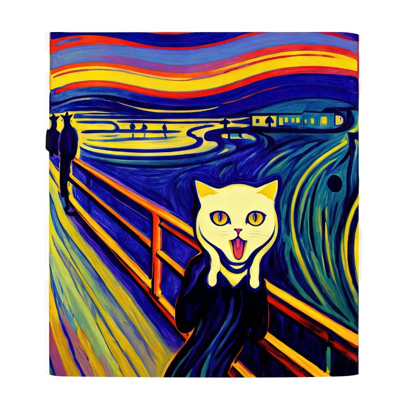 Impressionistic Funny Cat Screaming Impressionism