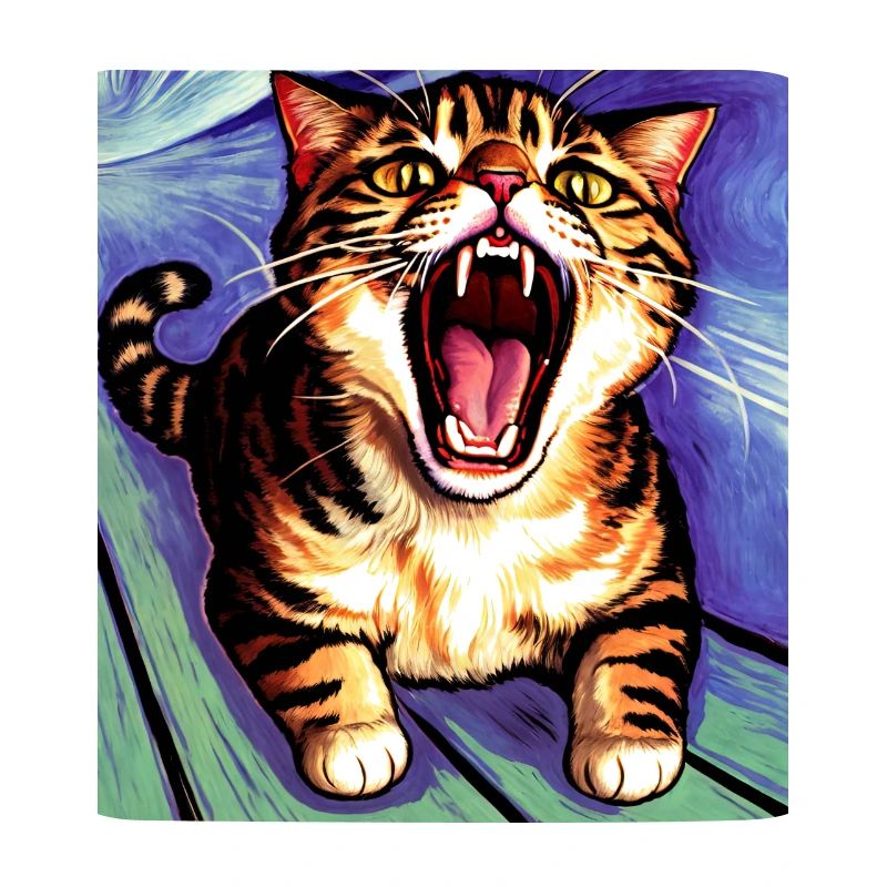 Impressionistic Funny Cat Screaming Impressionism