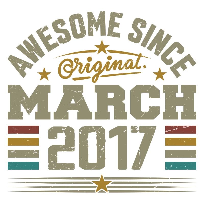 Mars 2017 Anniversaire Idée Cadeau Vintage 2017