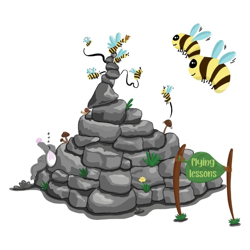 Bees learn to fly - first flying lesson