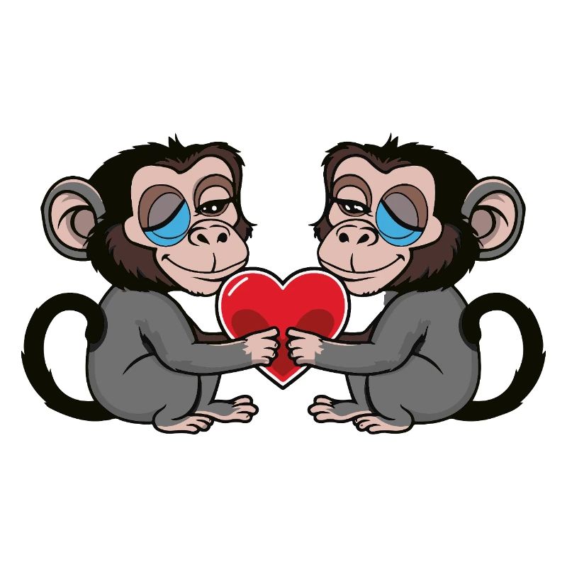 Affe Herz Valentinstag