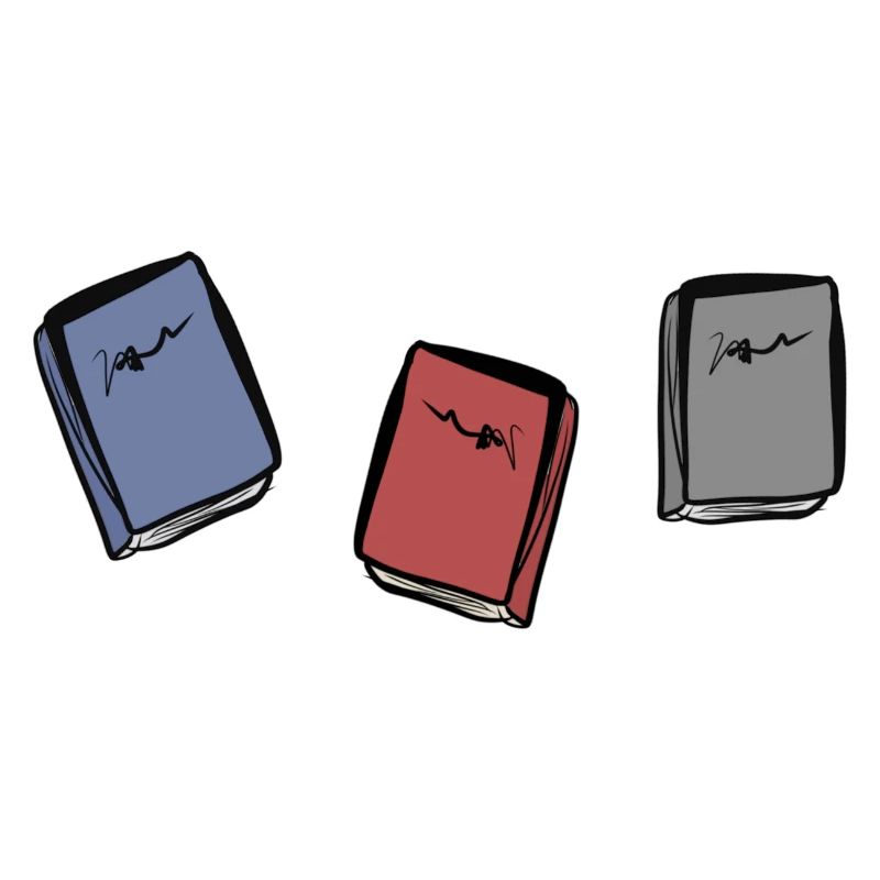 three books reading pattern cartoon