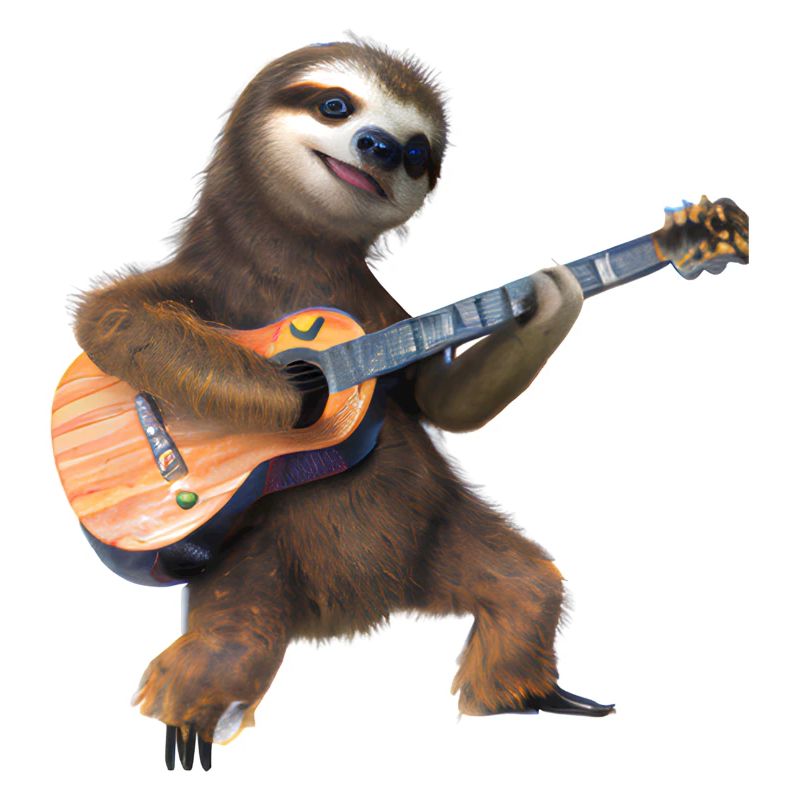 Faultier mit Gitarre