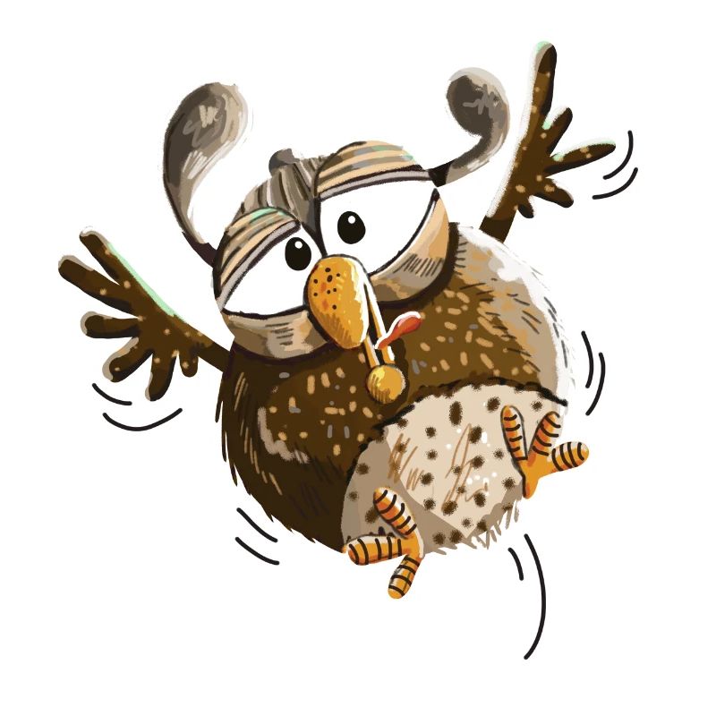 Flatternde Eule im Tiefflug - Eulen - Lustig