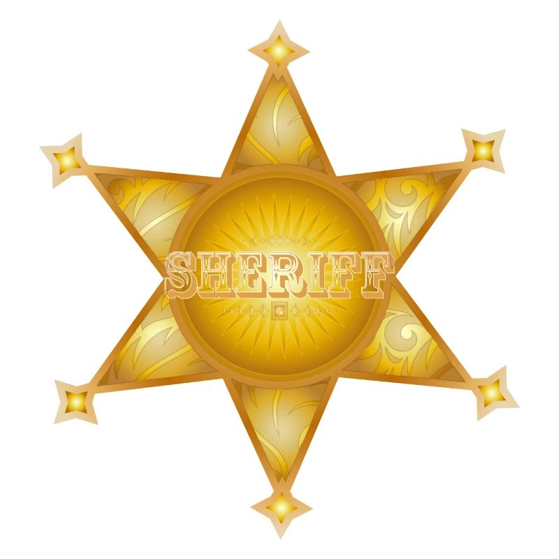 extraordinary gold-coloured sheriff's star