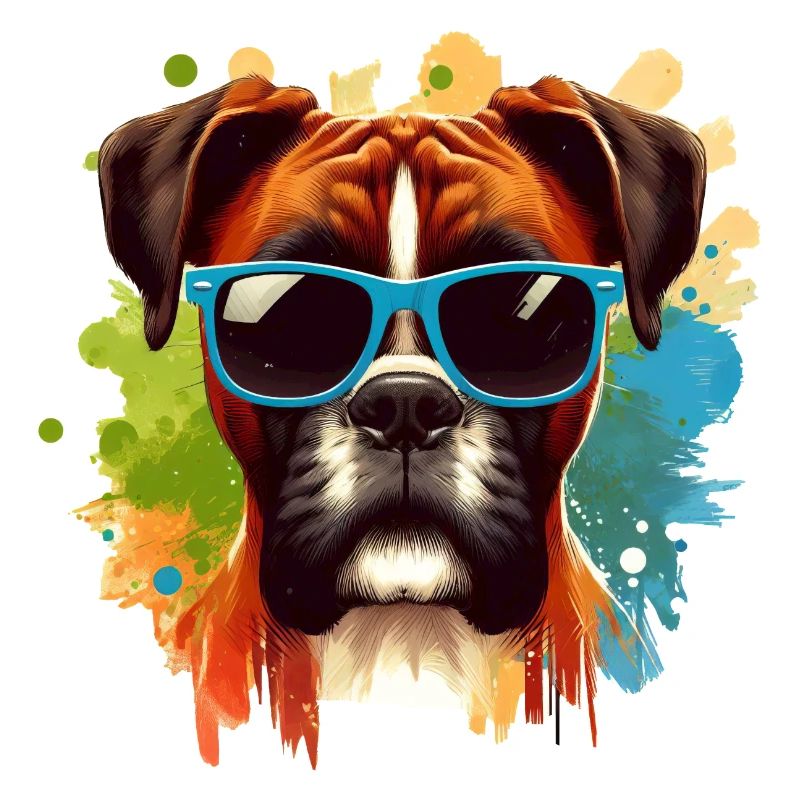 Bunte Boxer-Hund-Splash-Kunst