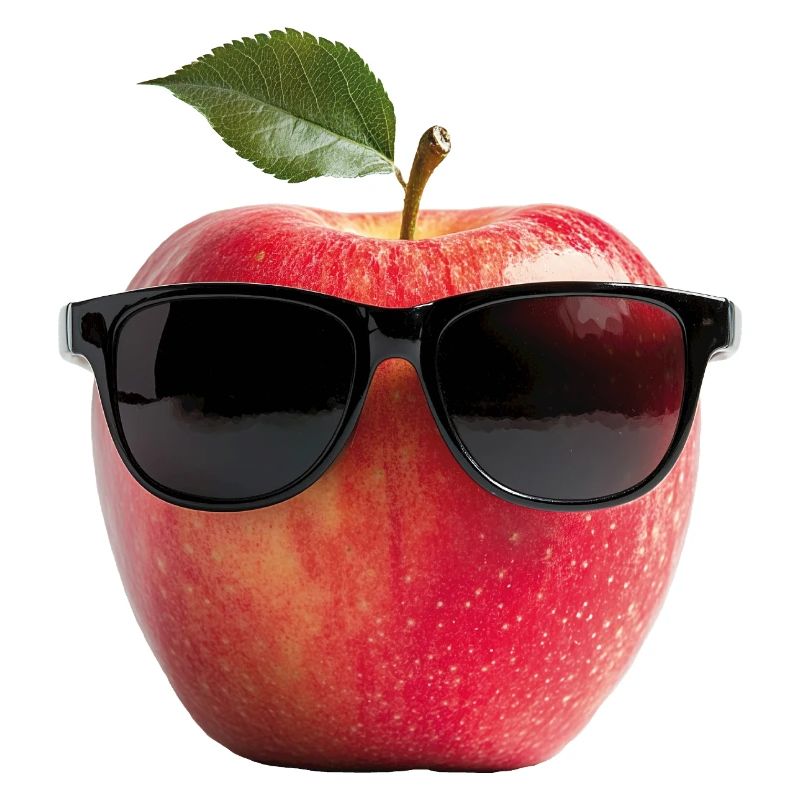 Apfel mit Sonnenbrille
