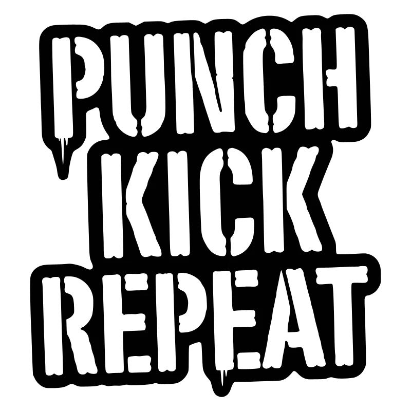 Punch, Kick, Repeat Lettering - Kickboxing