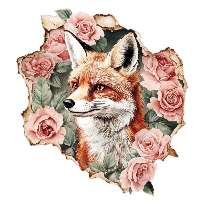 Fuchs mit Rosen