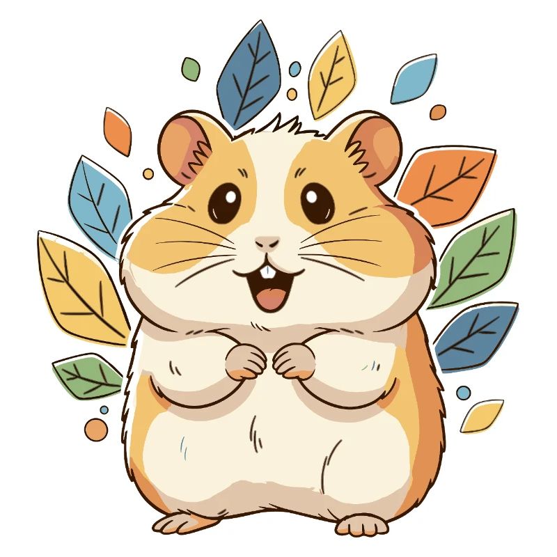 Kuscheliger Hamster mit Herbstblättern