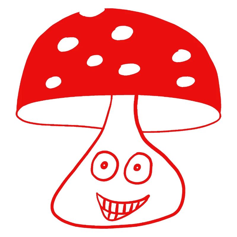 Champignon joyeux avec visage
