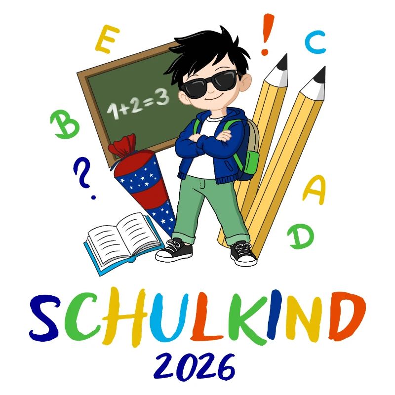Schulkind 2026 bunt