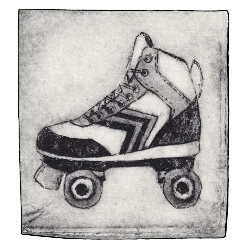 Retro Roller Skate - Hand Carved Printable