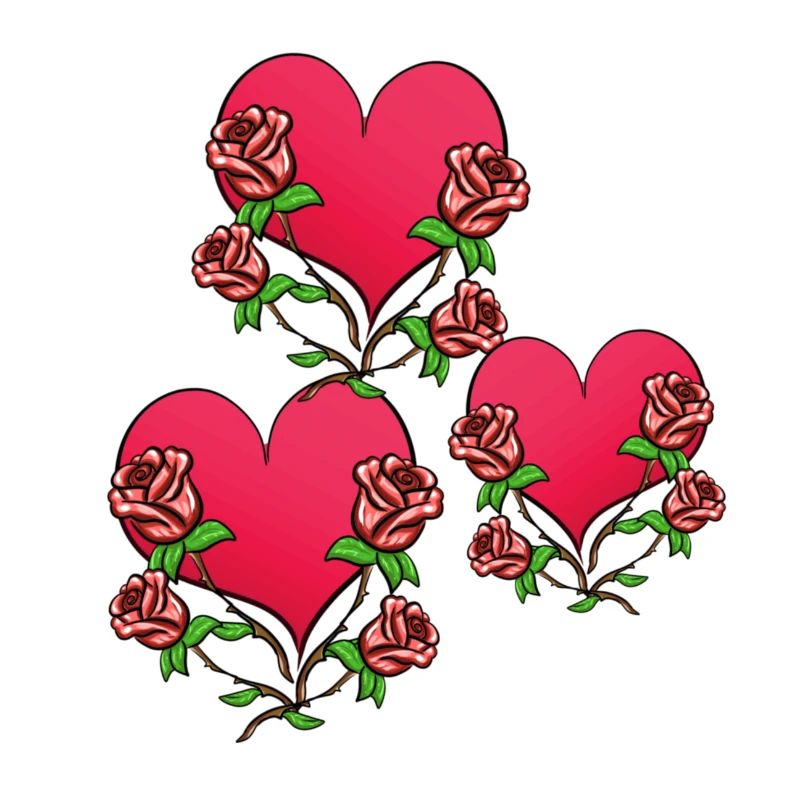Three Hearts Flower Heart Shape Symbol