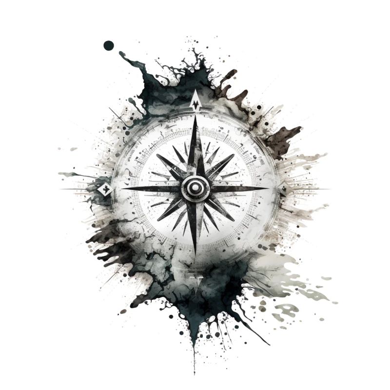 creative compass in navy look for sailing