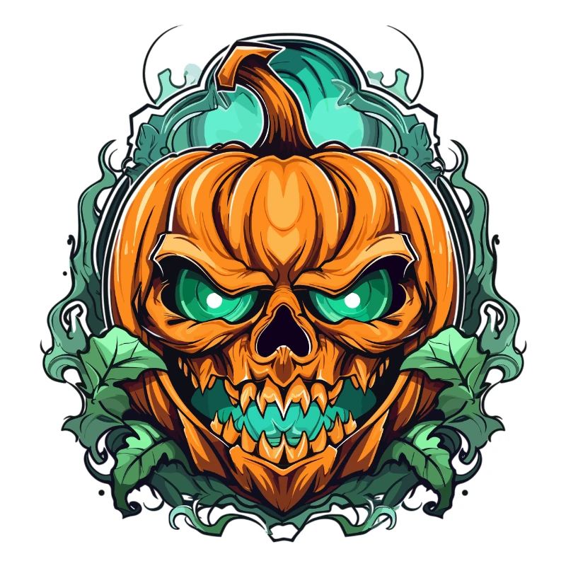 Crâne de citrouille d’Halloween