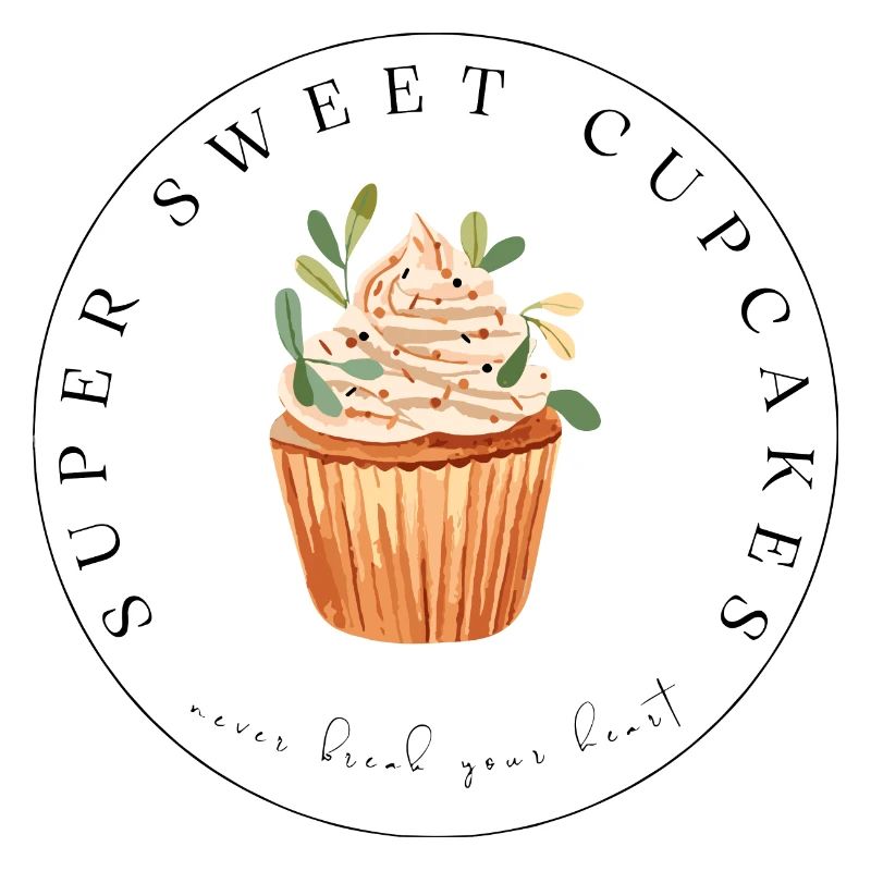 Cadeau de conception de cupcake mignon aquarelle
