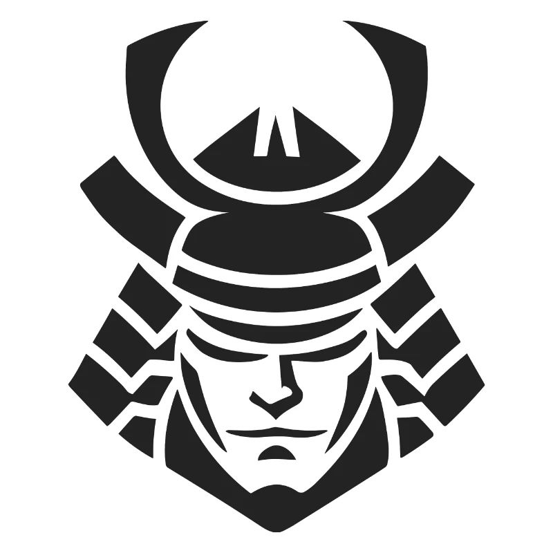 Samurai Helmet Logo Katana Swordsman