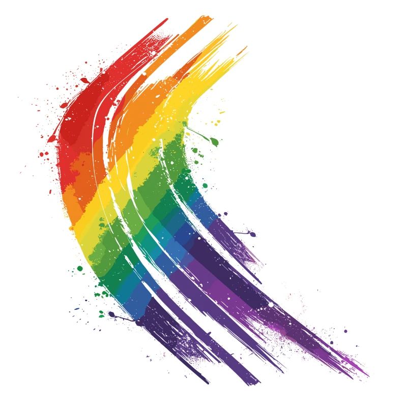 Regenbogen Pinselstrich