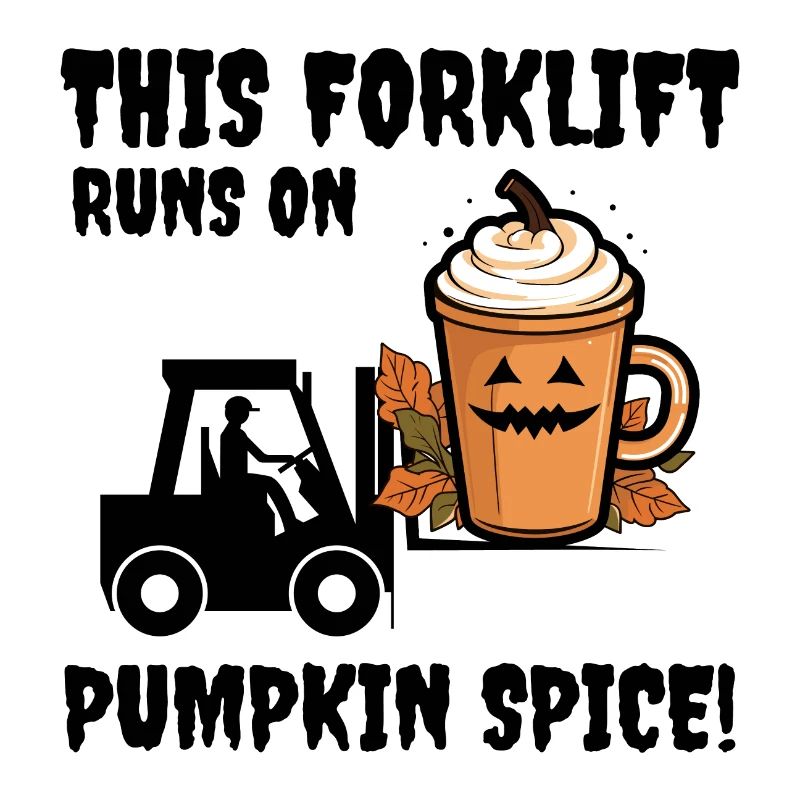 Halloween Pumpki Space Forklift Operator