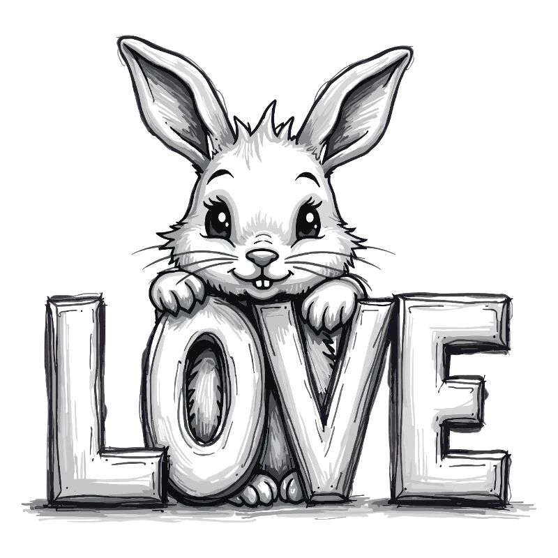 Cute bunny with LOVE – Perfect for Easter & Love