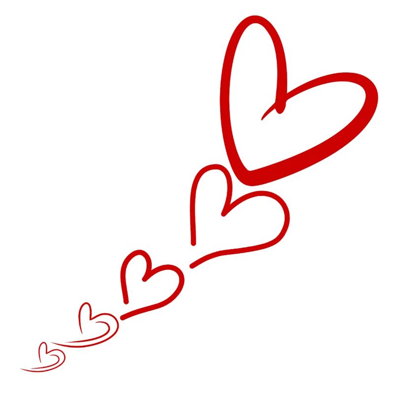 Linear Red Hearts