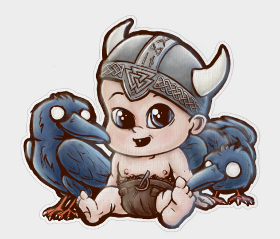 Motif Mini Odin Viking personnalisé sur vêtement