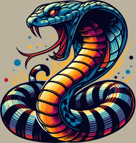 Motif T-shirt Cobra Vibrant : Style Sauvage et Énergique personnalisé sur vêtement