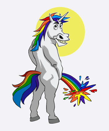 Einhorn Pinkelt Regenbogenfarben Lustiges Einhorn