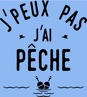 Motif J'peux Pas, J'ai Pêche ! personnalisé sur vêtement